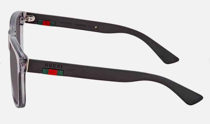 Óculos de sol masculino quadrado cinza Gucci GG0010S 004 58