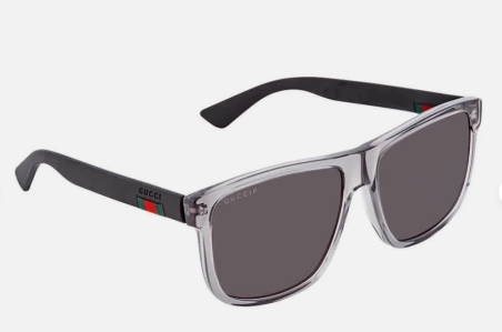 Óculos de sol masculino quadrado cinza Gucci GG0010S 004 58