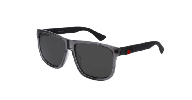 Óculos de sol masculino quadrado cinza Gucci GG0010S 004 58